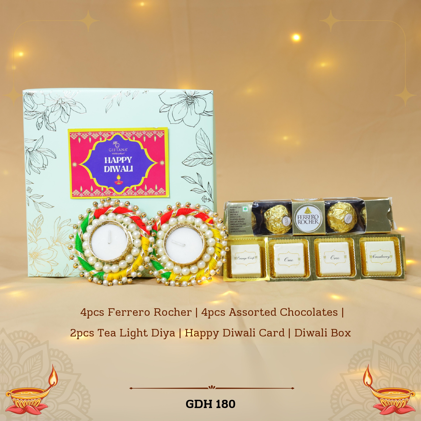 Elegant Diwali Treats & Décor Gift Box - GDH 180